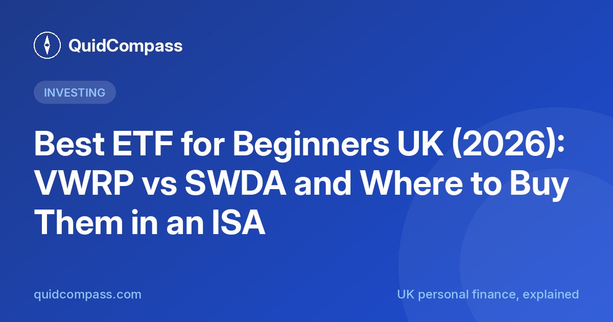 QuidCompass title card: Best ETF for Beginners UK (2026)